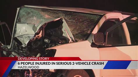 6 people injured in two-vehicle crash in Hazelwood